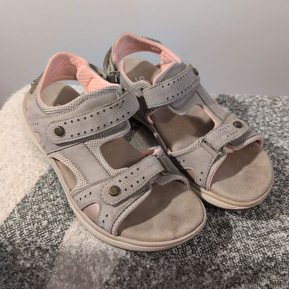 SAS Sandals Taupe Embark Women’s Size 8 N Suede Hook Loop Comfort Walking - Picture 2 of 8